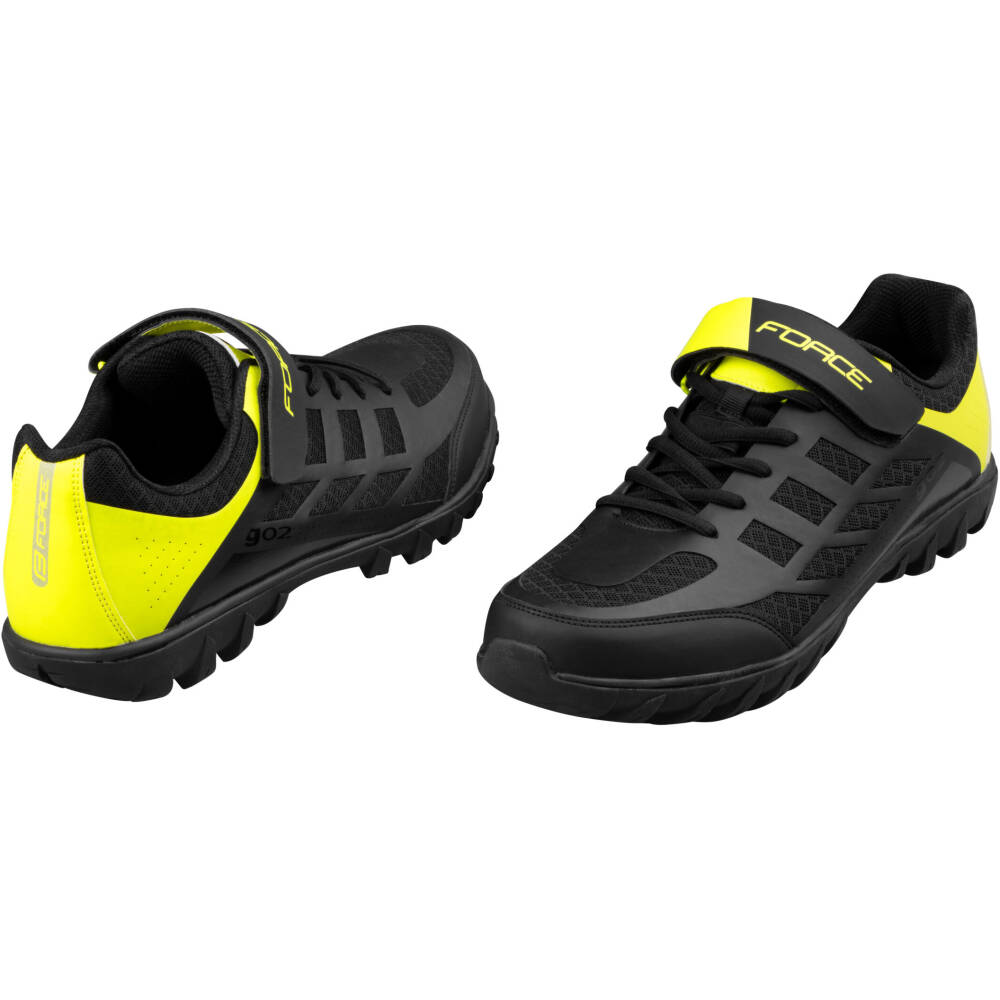 Alternative view of shoes FORCE MTB GO2, black-fluo