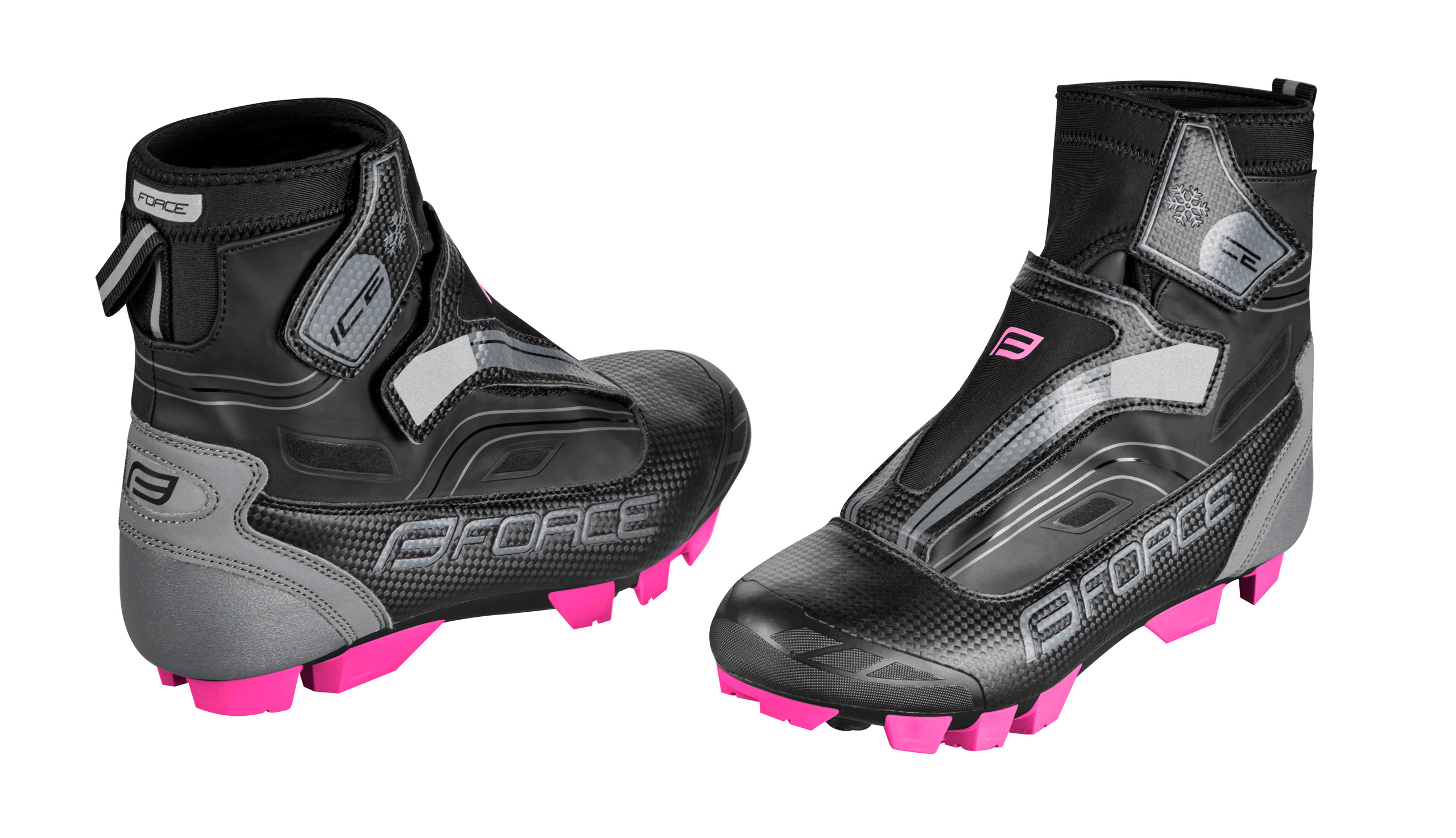 shoes winter FORCE MTB ICE21 LADY, black-pink - Image 2