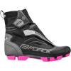 outsole: nylon composite<br>stiffness index: 6<br>weight: 485g (1/2 in size 42)<br>fastening with laces<br>reinforced heel and toe part<br>toe part of shoe with rubber - protection for scuff<br>waterproof neoprene material<br>fastening covered with waterproof zipper and tongue<br>anatomical insulated insole<br>ultimate cold weather protection<br>antislip inner part<br>SPD compatible<br>reflective features<br>with replaceable studs and wrench<br>possibility to buy spare studs<br>cleats are not included<br>sizes correspond to the standard sizing of casual shoes<br>packed in FORCE box