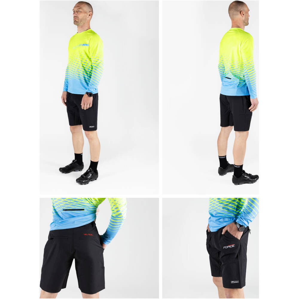 elastic waistband<br>2 front pockets and 2 rear pockets on zipper