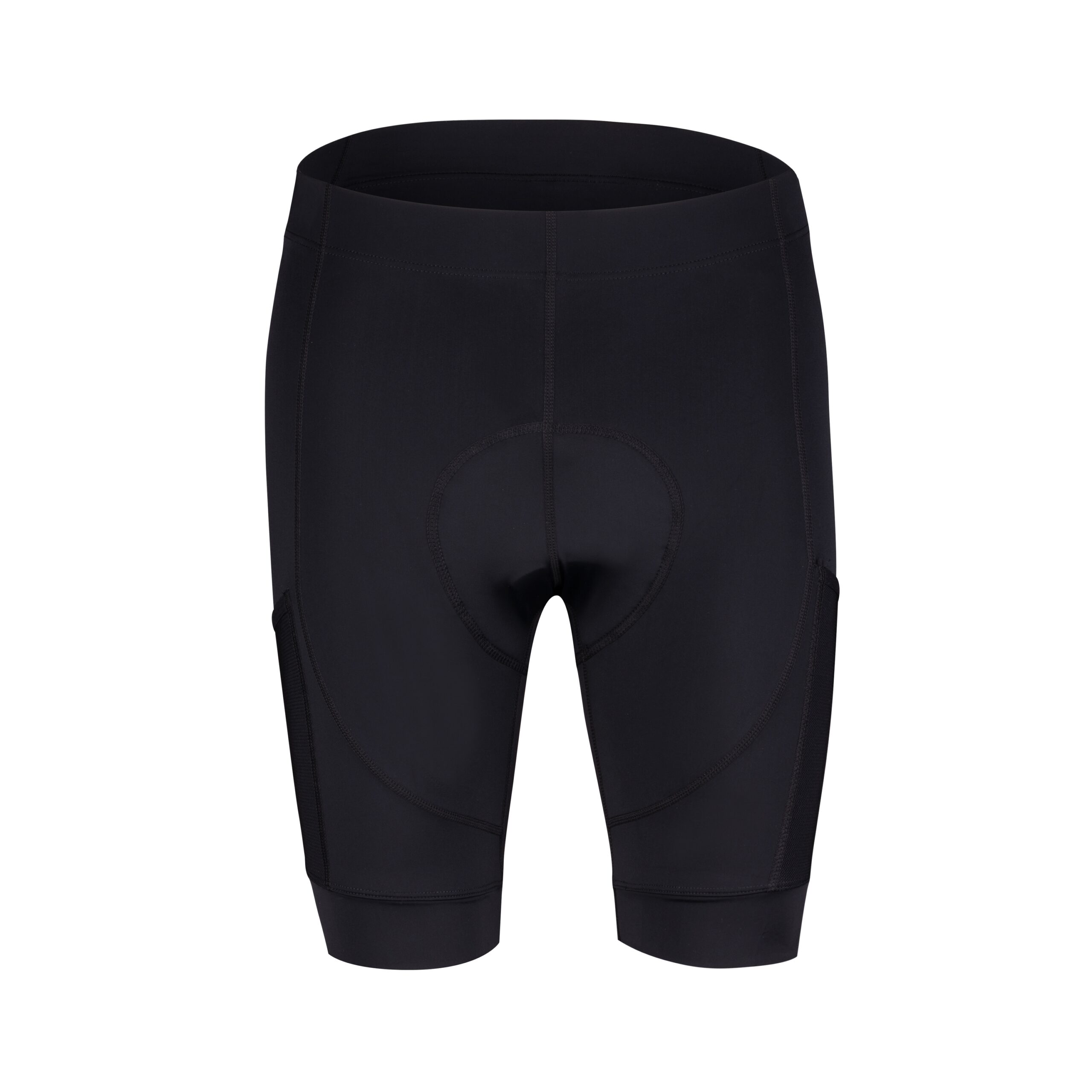 These men's cycling shorts to waist are the ideal choice for recreational and hobby riders. They offer basic comfort thanks to an anatomically shaped pad and flat seams that reduce the risk of chafing while riding. The trousers are finished with a wide