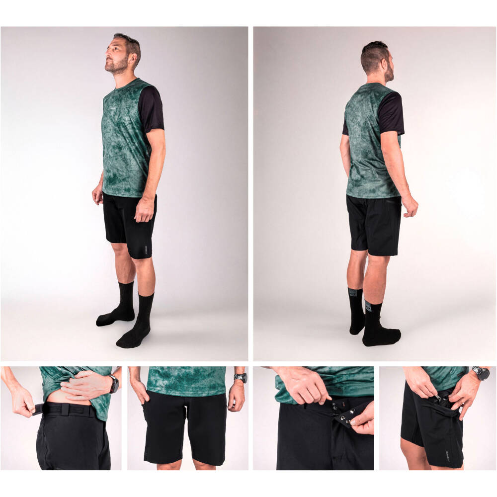 these shorts combine top-notch style with functionality. The elastic waistband with velcro ensures a secure fit