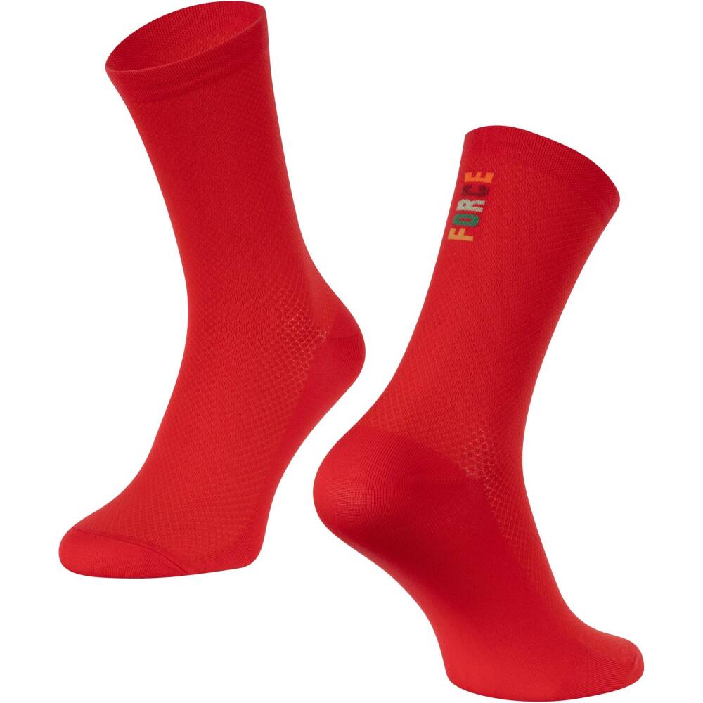 higher cycling socks FORCE suitable for other sports<br>size S-M corresponds to EUR 36 - 41 / UK 4 - 7<br>size L-XL corresponds to EUR 42 - 46 / UK 8 - 11<br>highly breathable material<br>unstretched height is 17 cm<br>heel height 19 cm<br>material: Nylon 85%