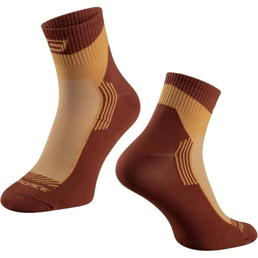 higher cycling socks FORCE suitable for other sports<br>size S-M corresponds to EUR 36 - 41 / UK 4 - 7<br>size L-XL corresponds to EUR 42 - 46 / UK 8 - 11<br>protects against bruises from shoes (instep) <br>highly breathable material<br>unstretched height is 10 cm<br>heel height 12 cm<br>material: Nylon 85%