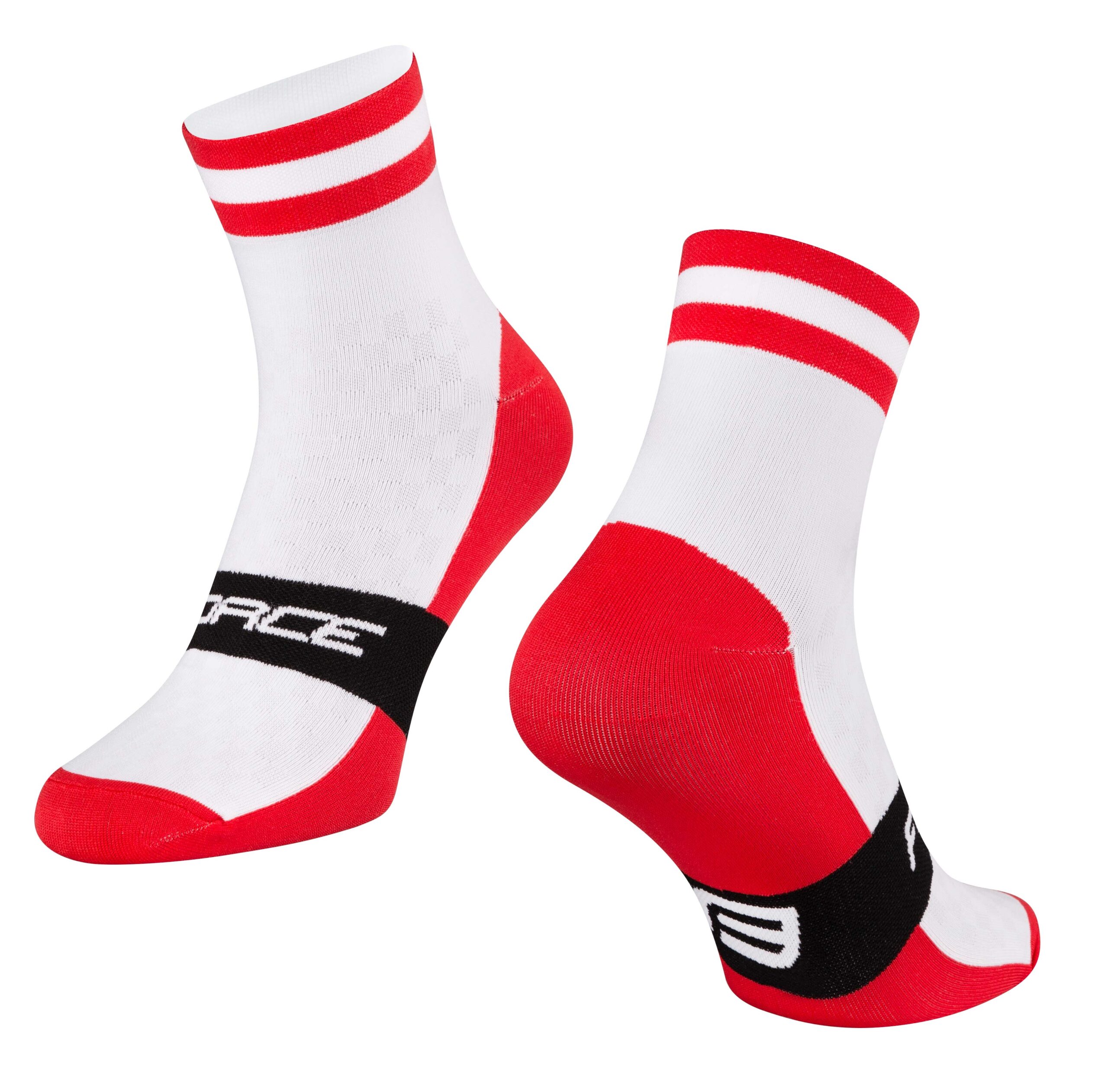 MIN. ORDER QUANTITY = 200 PAIRS (MIN. 50 PAIRS OF ONE SIZE)cycling socks FORCE suitable for other sportssize S-M corresponds to EUR 36 - 41 / UK 4 - 7size L-XL corresponds to EUR 42 - 46 / UK 8 - 11protects against bruises from shoes (instep) highly breathable materialmarked into R and L sockunstretched height is 13 cmheel height 15 cmdivided into R and L sockmaterial: Nylon 85%