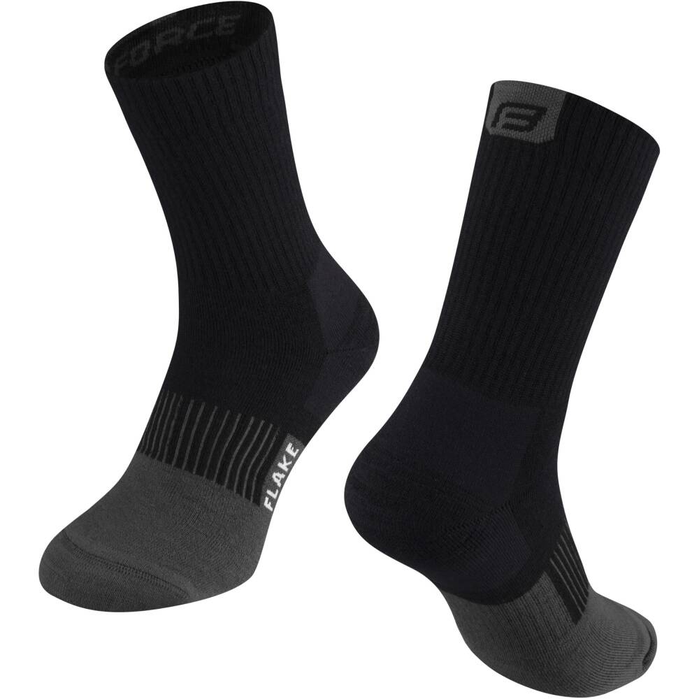 thick thermo winter cycling socks suitable also for other sports<br>size S - M corresponds to EUR 36 - 41 / UK 4 – 7<br>size L- XL corresponds to EUR 42-47 / UK 8 – 11<br>divided into R and L sock<br>unstretched height is 17 cm<br>heel height 21 cm<br>material: 50% merino wool