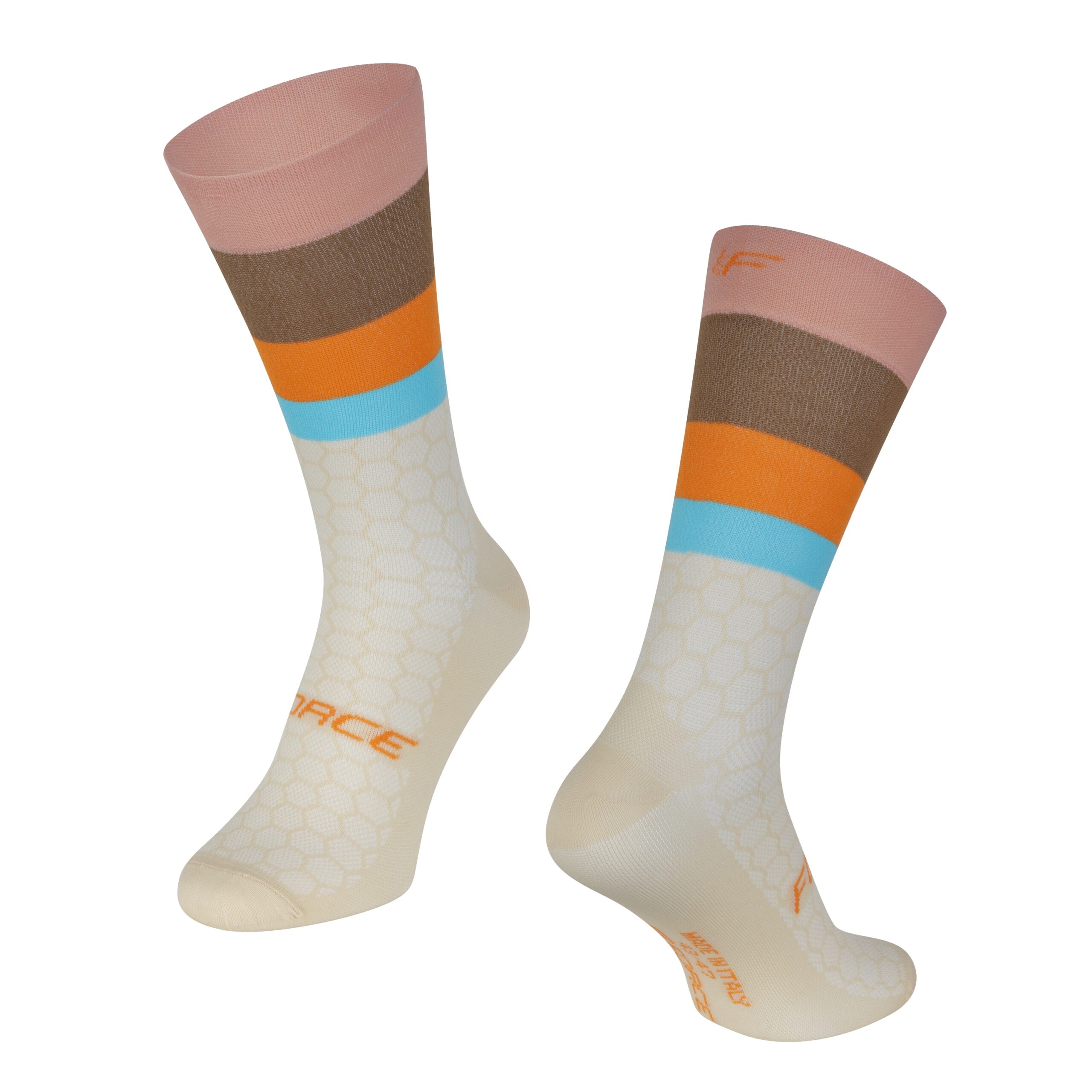 The premium high cycling socks FORCE are proudly made in Italy
