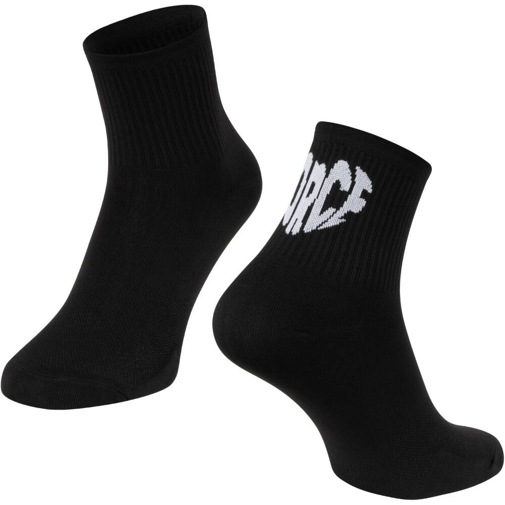 higher cycling socks FORCE suitable for other sports<br>size S-M corresponds to EUR 36 - 41 / UK 4 - 7<br>size L-XL corresponds to EUR 42 - 46 / UK 8 - 11<br>protects against bruises from shoes (instep) <br>highly breathable material<br>unstretched height is 10 cm<br>heel height 12 cm<br>divided into R and L sock<br>material: Nylon 85%