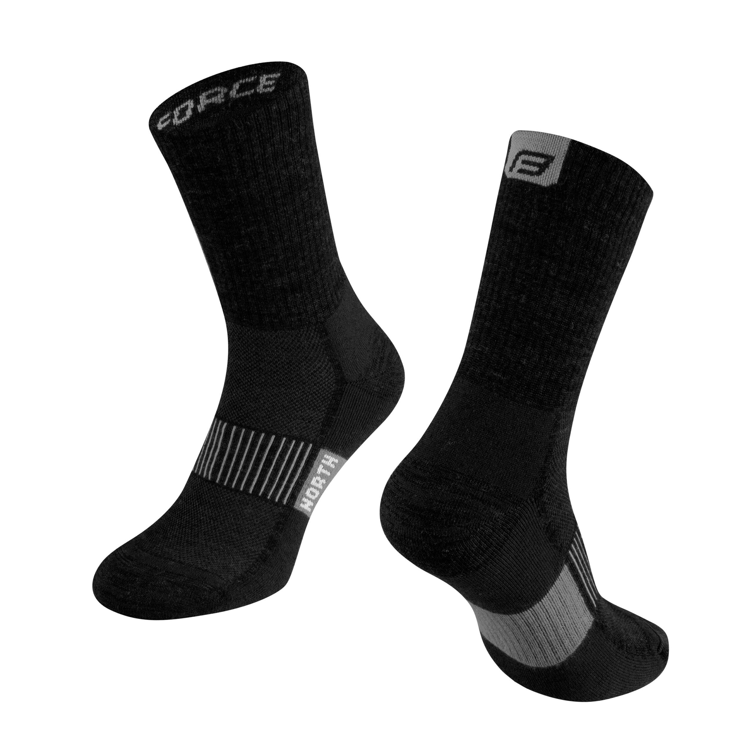 medium thick winter cycling socks suitable also for other sportssize S - M corresponds to EUR 36 - 41 / UK 4 – 7size L- XL corresponds to EUR 42-47 / UK 8 – 11divided into R and L sockunstretched height is 17 cmheel height 21 cmmaterial: 53% polyamide