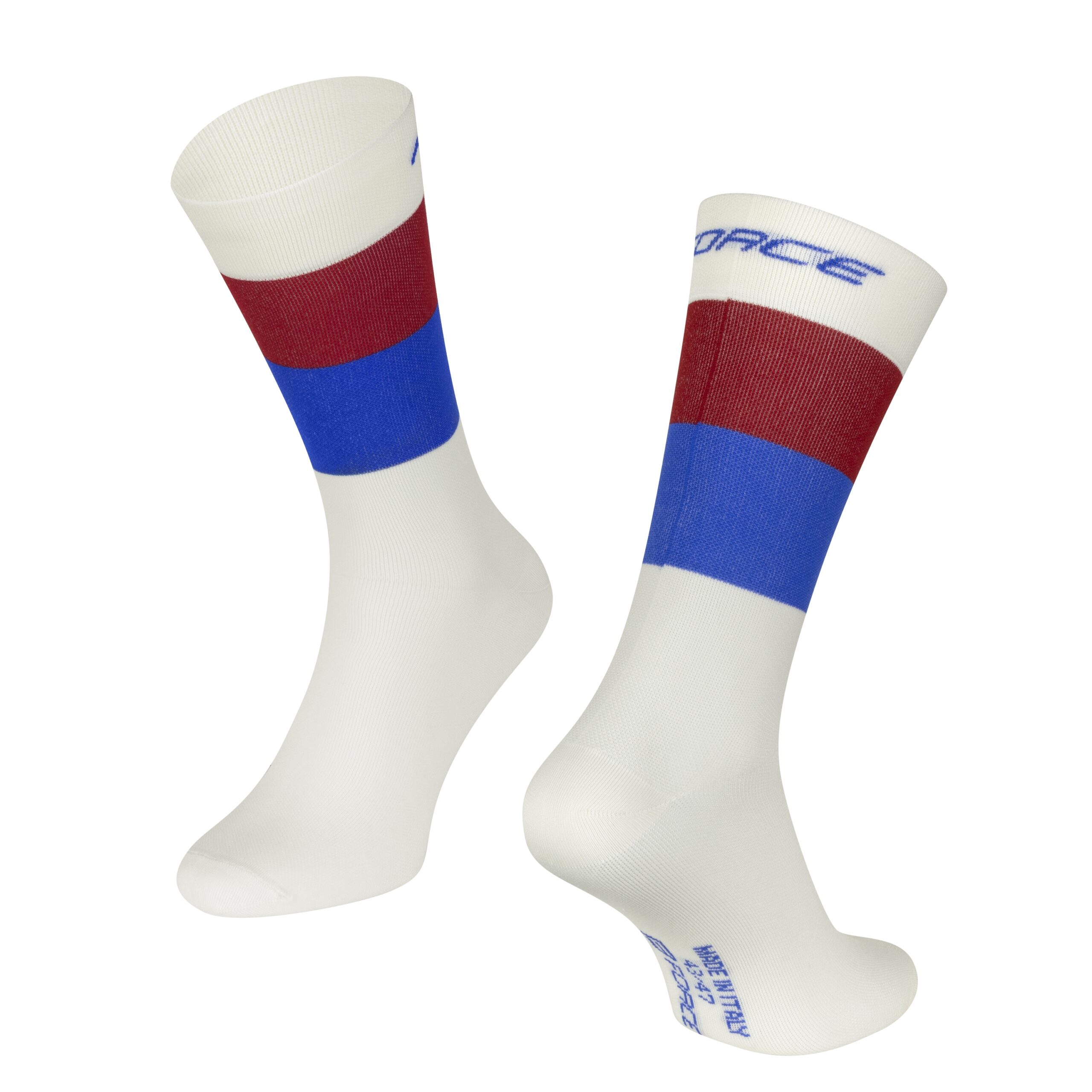 The premium high cycling socks FORCE are proudly made in Italy