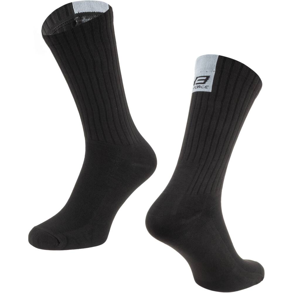 higher cycling socks FORCE suitable for other sports<br>size S-M corresponds to EUR 36 - 41 / UK 4 - 7<br>size L-XL corresponds to EUR 42 - 46 / UK 8 - 11<br>protects against bruises from shoes (instep) <br>highly breathable material<br>unstretched height is 24 cm<br>heel height 26 cm<br>divided into R and L sock<br>material: Nylon 85%
