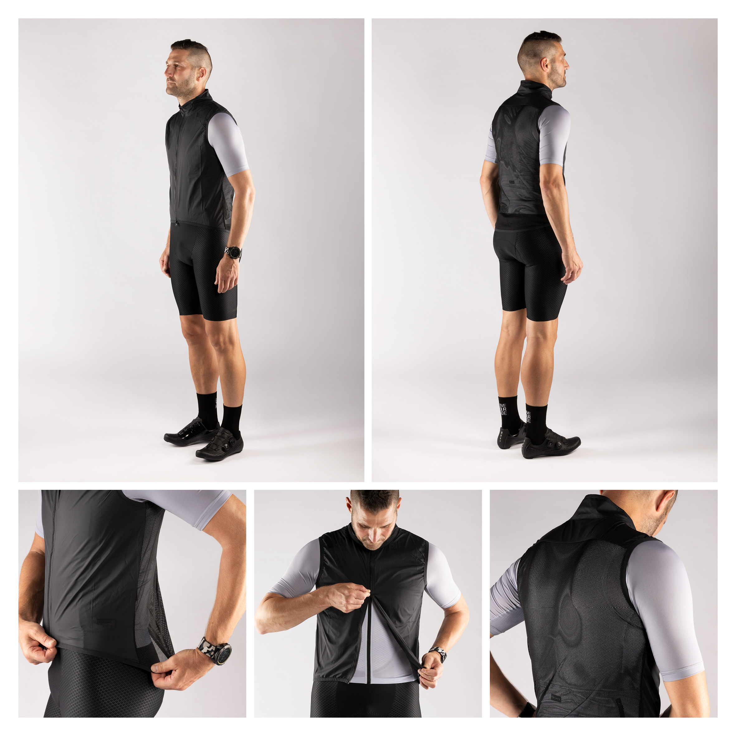 full length zip fasteningwindproof material at frontmesh on the whole backtwo-way zipperelastic hem around shoulders and bottom hemtemperature rating +15 °C and abovematerial: 100% polyesterpacked in polybag