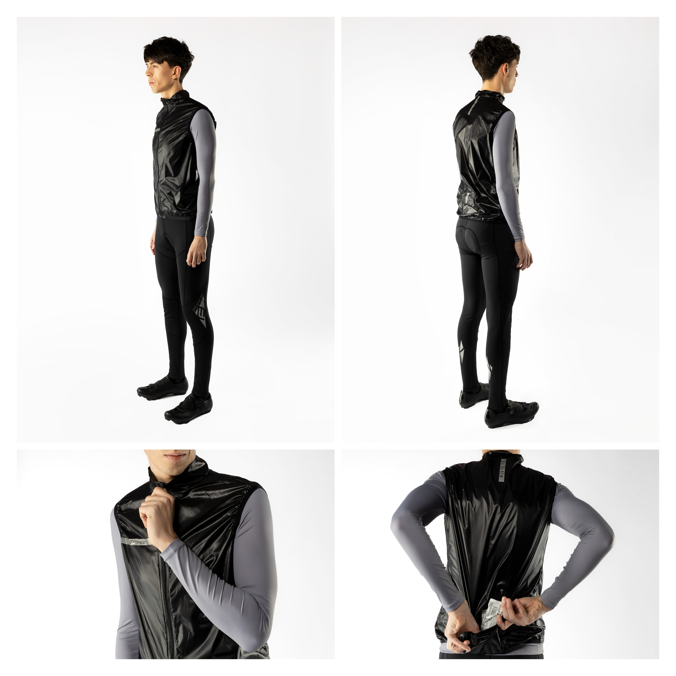 making it convenient to carry as a backup layer. Reflective elements enhance visibility in low-light conditions. This vest is a practical wind layer for spring and autumn rides.unisex