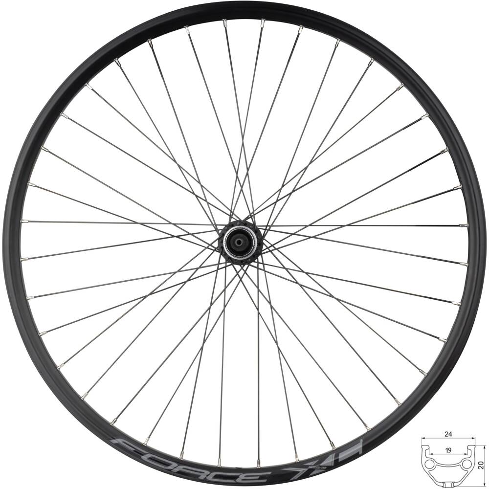 26" front wheelset<br>front hub SH HBM3050 for Center lock<br>36 spoke holes