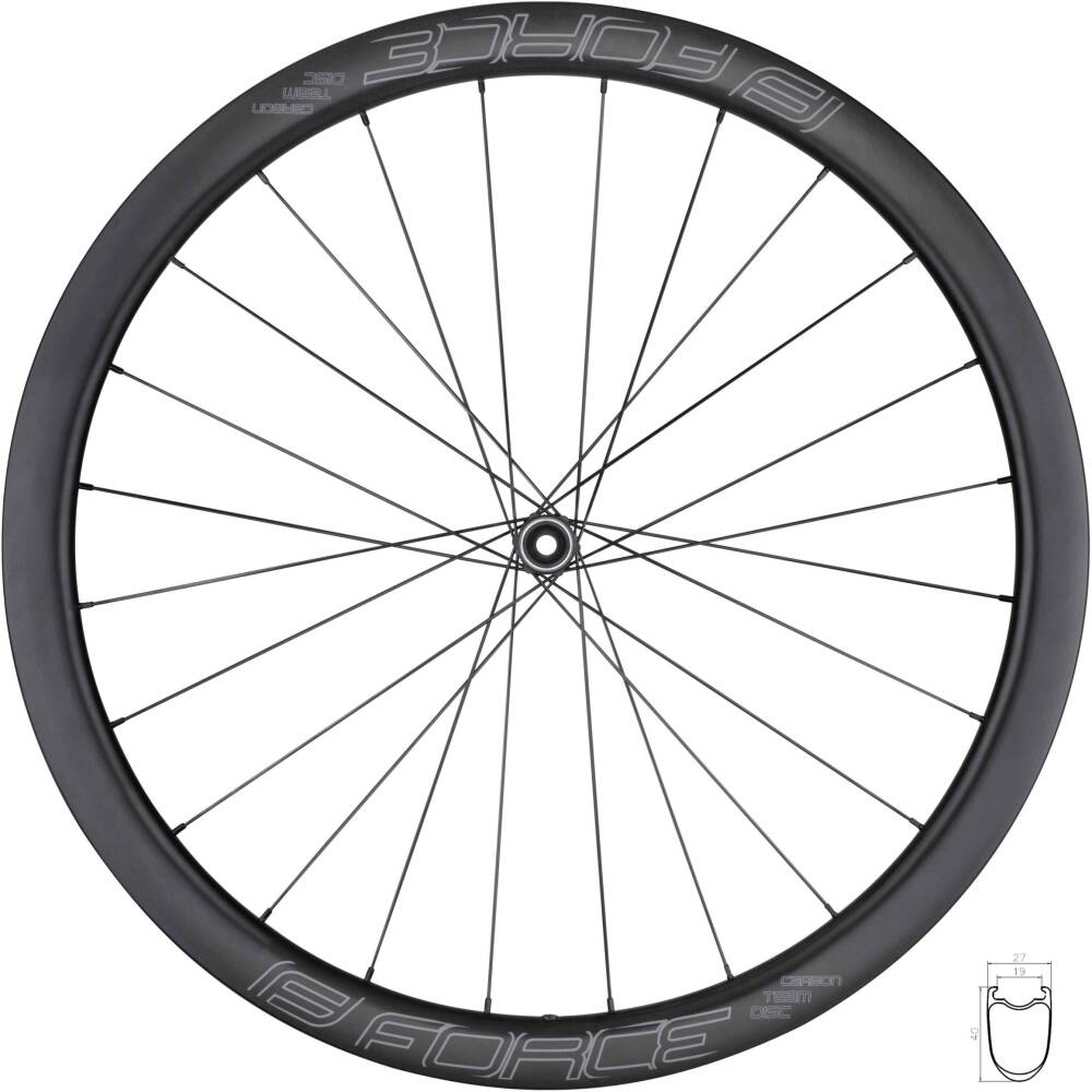 rim FORCE CARBON DISC for tyres <br>tubeless ready<br>height: 40 mm
