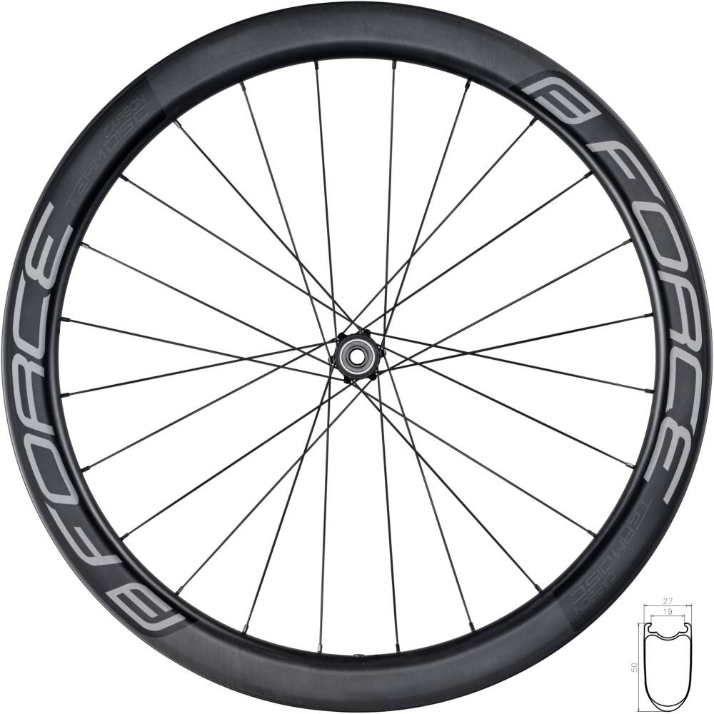 rim FORCE CARBON DISC for tyres <br>tubeless ready<br>height: 50 mm