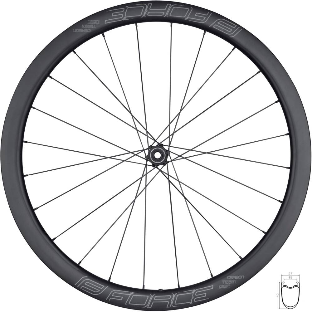 rim FORCE CARBON DISC for tyres <br>tubeless ready<br>height: 40 mm