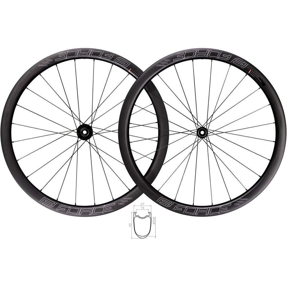 FORCE CARBON rim for tyres<br>tubeless ready<br>height: 40 mm