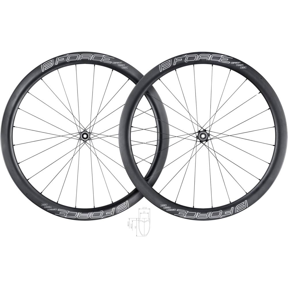 FORCE CARBON rim for tyres<br>tubeless ready<br>height: 45 mm