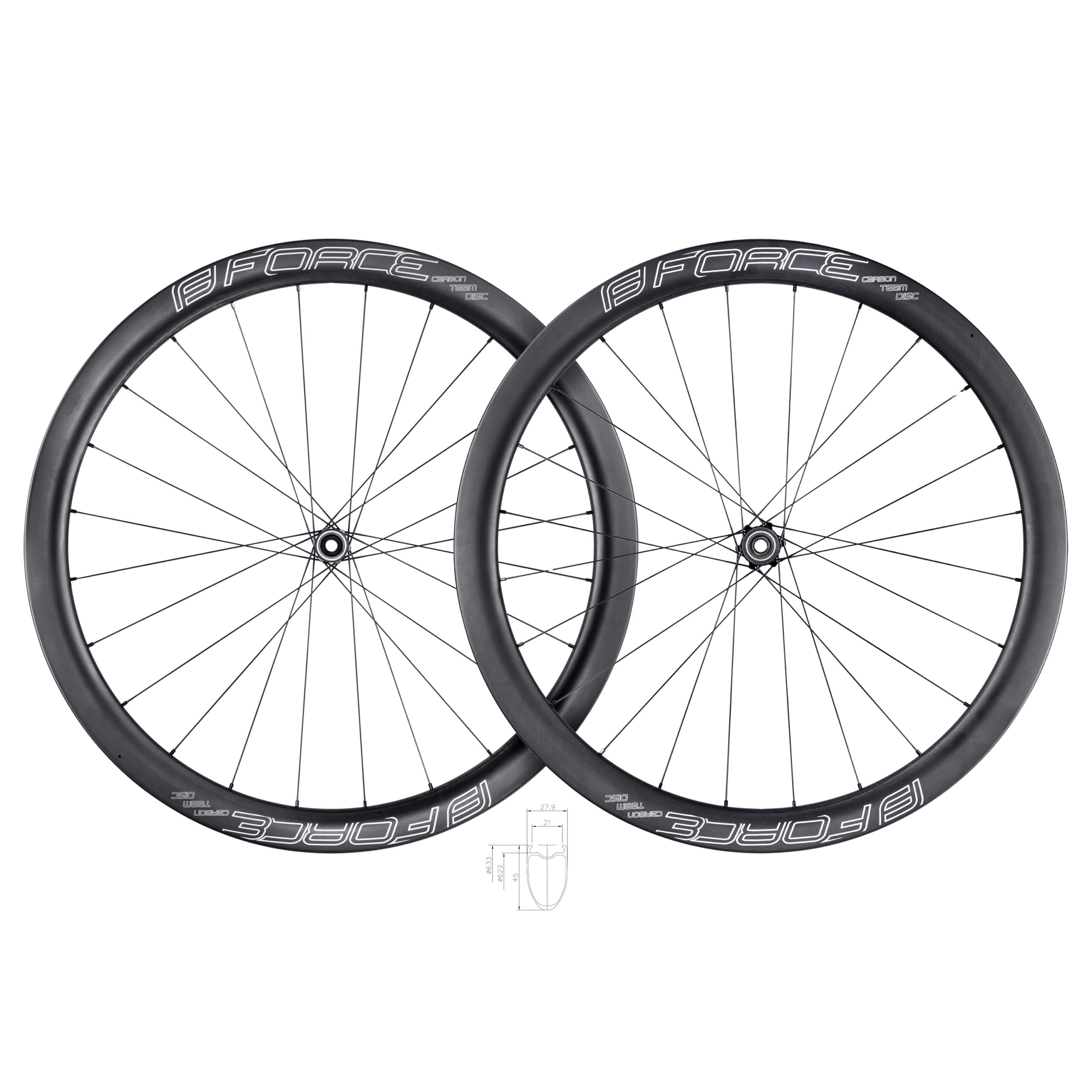 FORCE CARBON rim for tyrestubeless readyheight: 45 mm