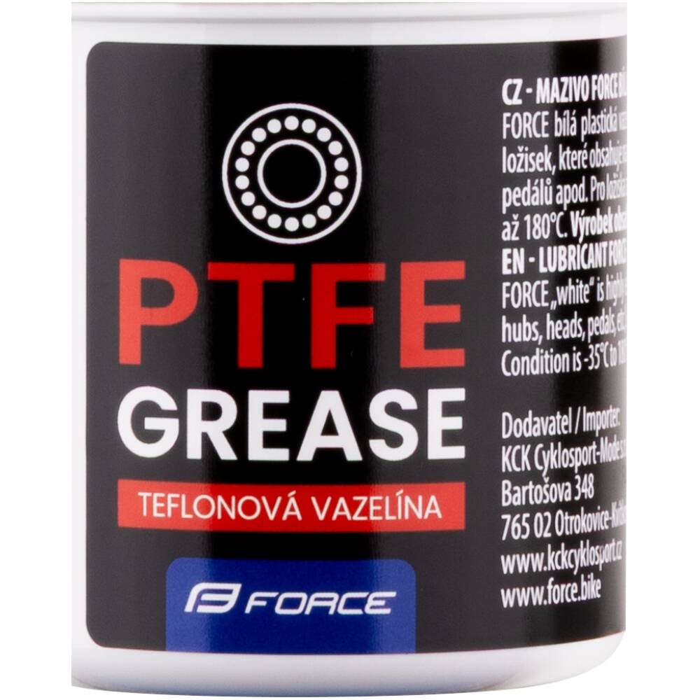 white plastic grease with PTFE<br>suitable for lubricating:<br>- bicycle bearings (bushing and sealed)<br>- hubs<br>- headset<br>- pedals