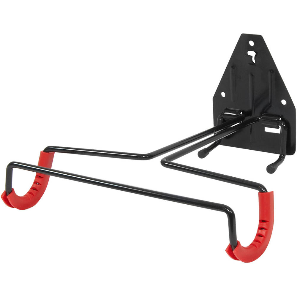 foldable bicycle wall hanger FORCE (3 holes)<br>to hang under the top frame tube <br>with plastic protection<br>maximal load: 15 kg
