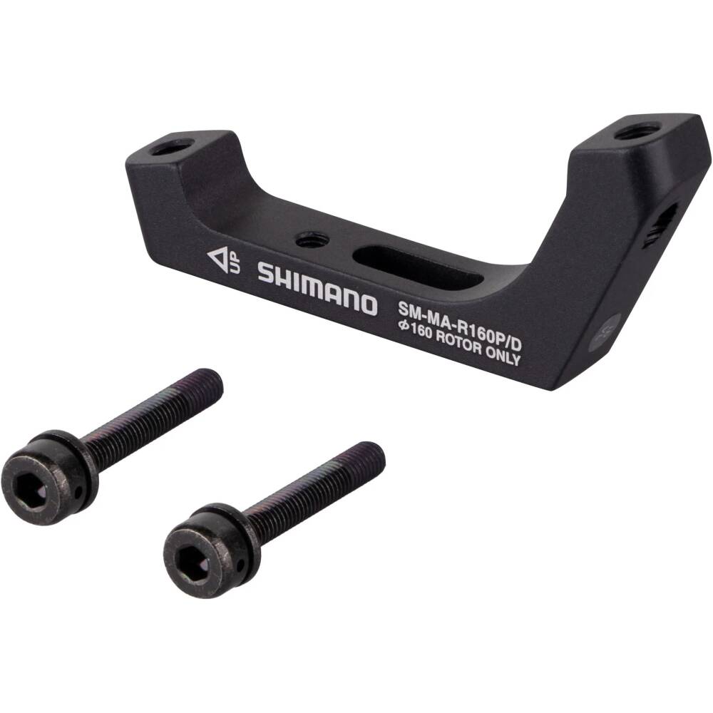front adapter for disc brake<br>postmount/ standard<br>designed for disc rotors: 160 mm <br>with 4 hex mounting screws<br>weight: 28 g