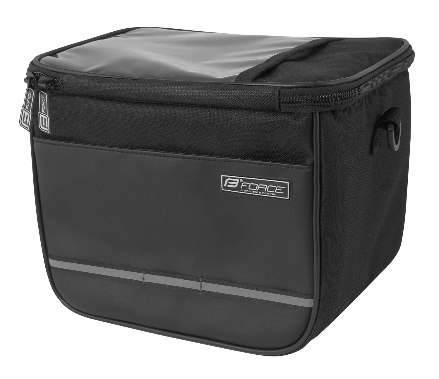 reinforced bag on handlebar FORCE CUBEwith velcro fastening for bars 25