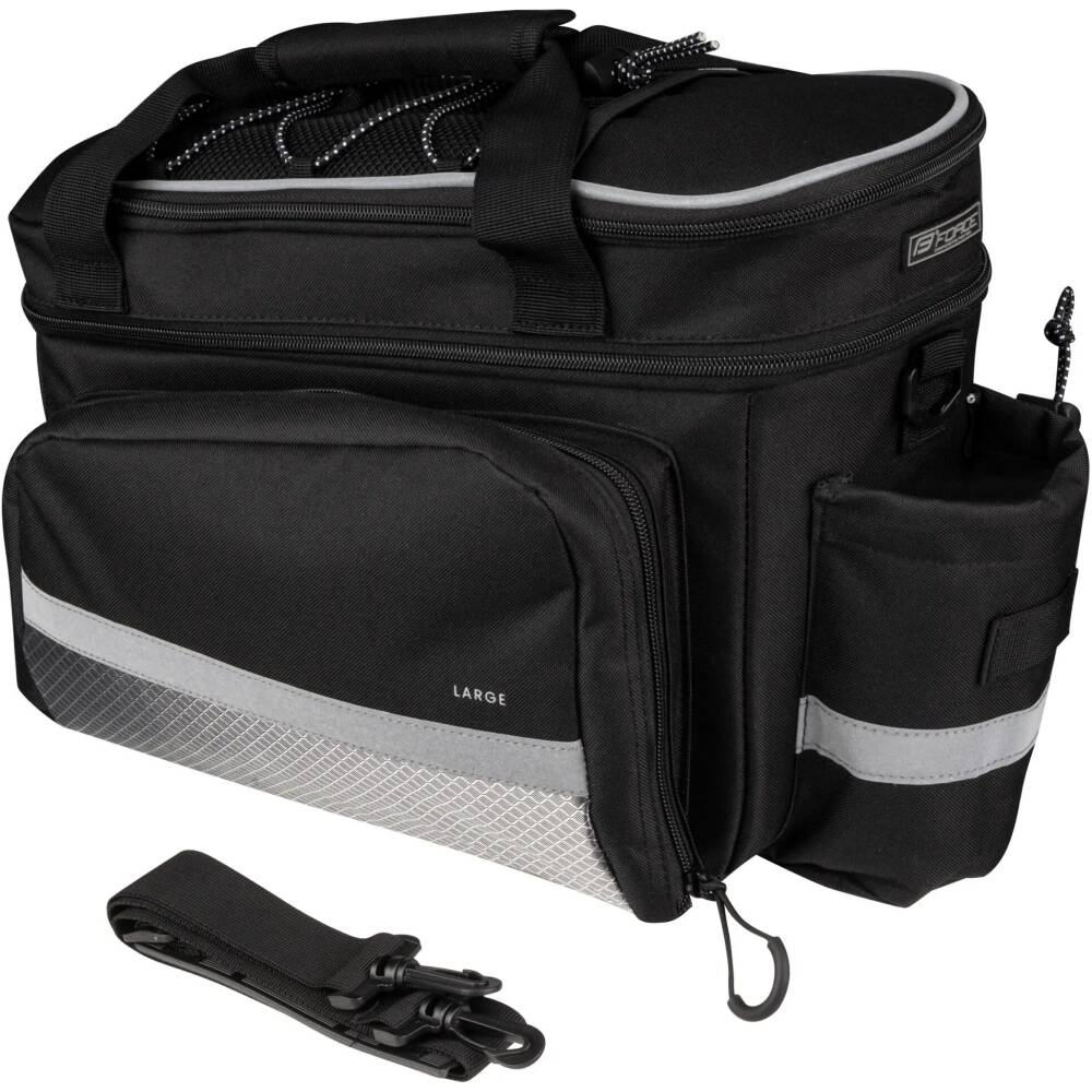 reinforced bag FORCE on rear carrier/ seatpost carrier<br>with strap fastening on rear carrier<br>2 x inner mesh pocket