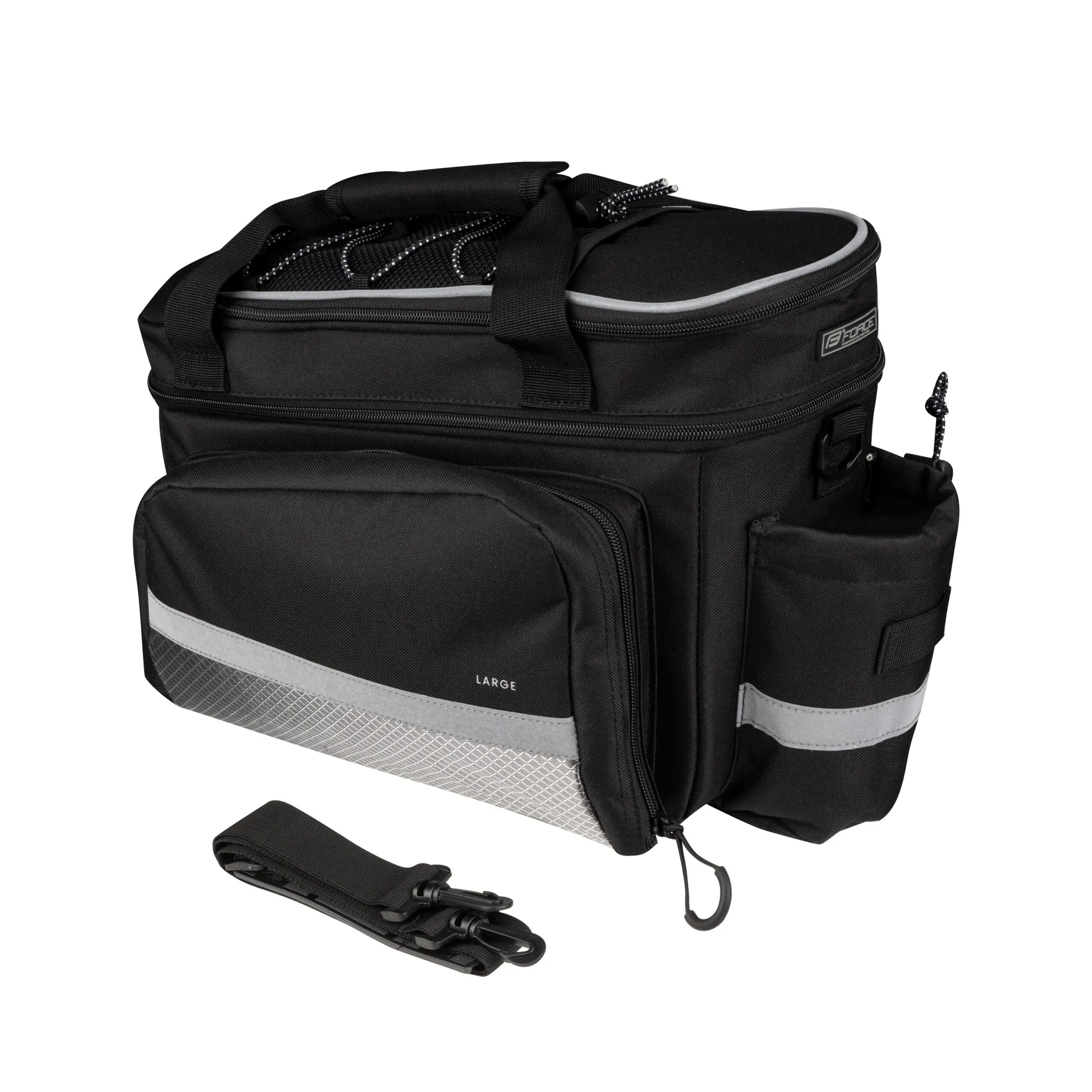 reinforced bag FORCE on rear carrier/ seatpost carrierwith strap fastening on rear carrier2 x inner mesh pocket