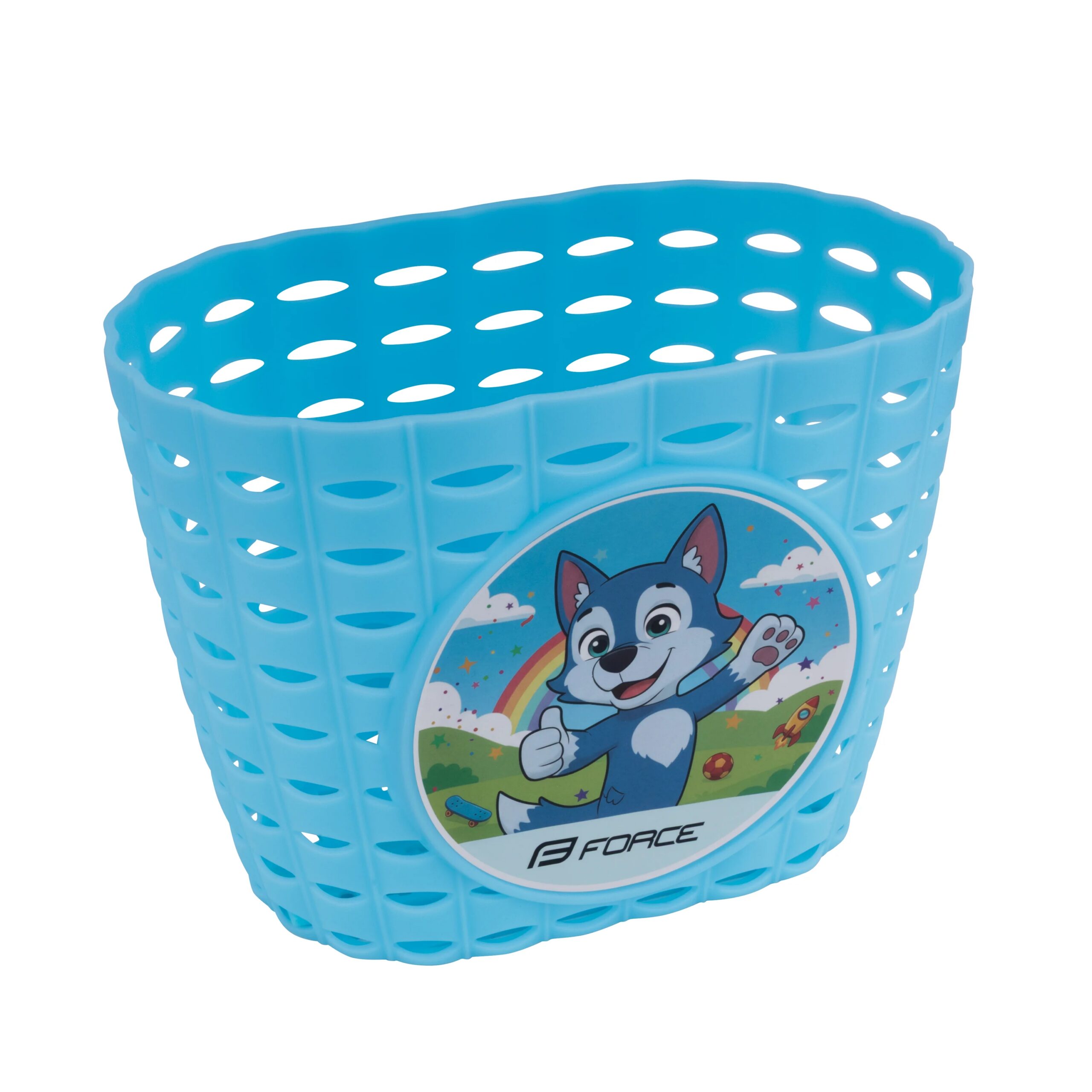 The FORCE KIDO children’s handlebar basket is a practical and playful accessory for the youngest riders. It is perfectly suited for balance bikes and children’s bicycles