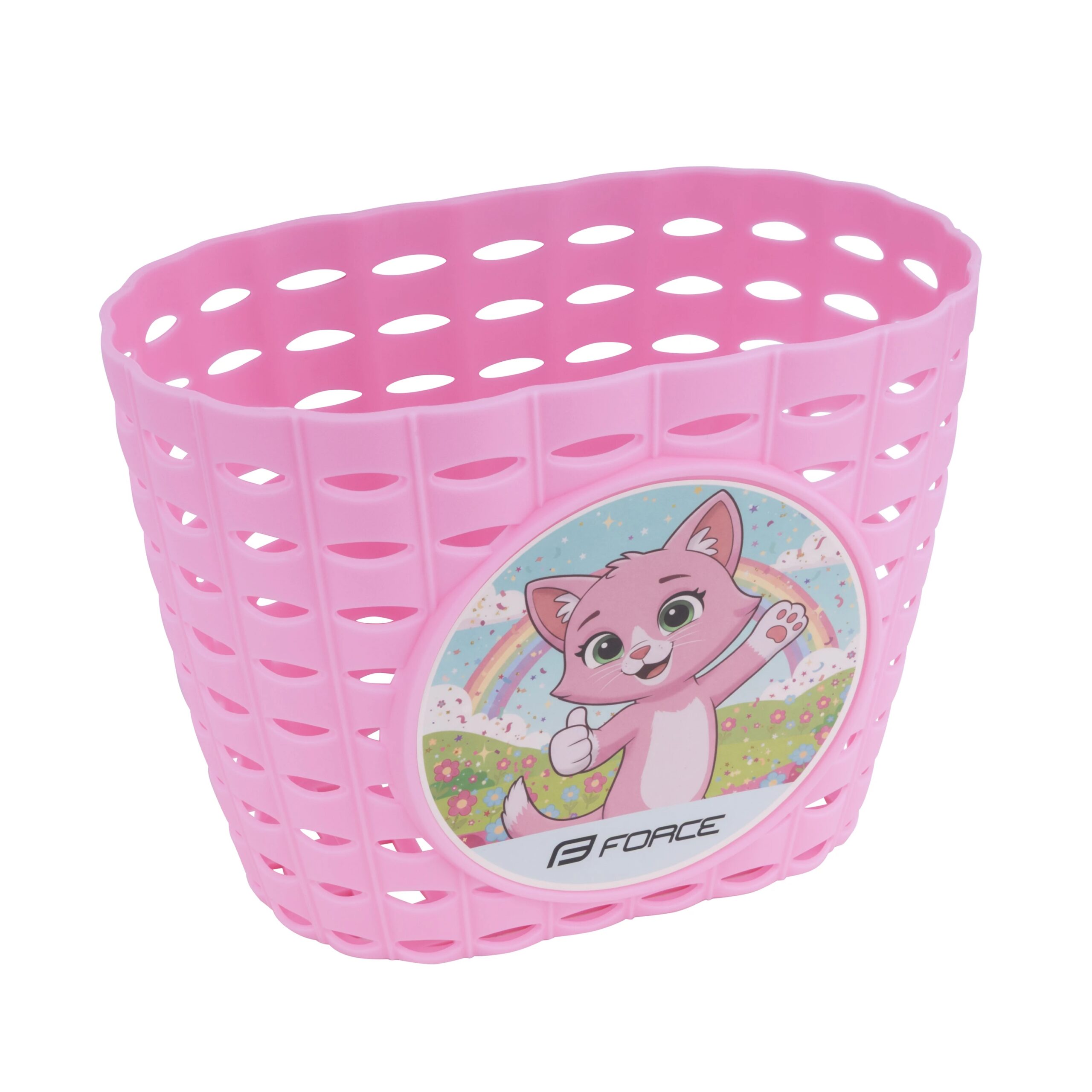The FORCE KIDO children’s handlebar basket is a practical and playful accessory for the youngest riders. It is perfectly suited for balance bikes and children’s bicycles