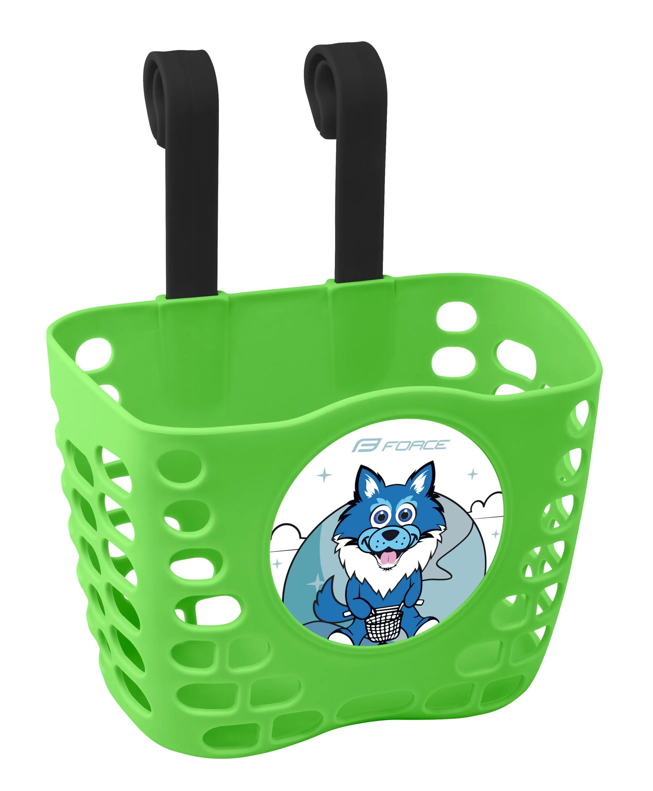 basket on the handlebars with plastic holderlength: 120 mm x width: 190 mm x height: 145 mmmaximum load: 1 kgmaterial: plasticweight: 186 g