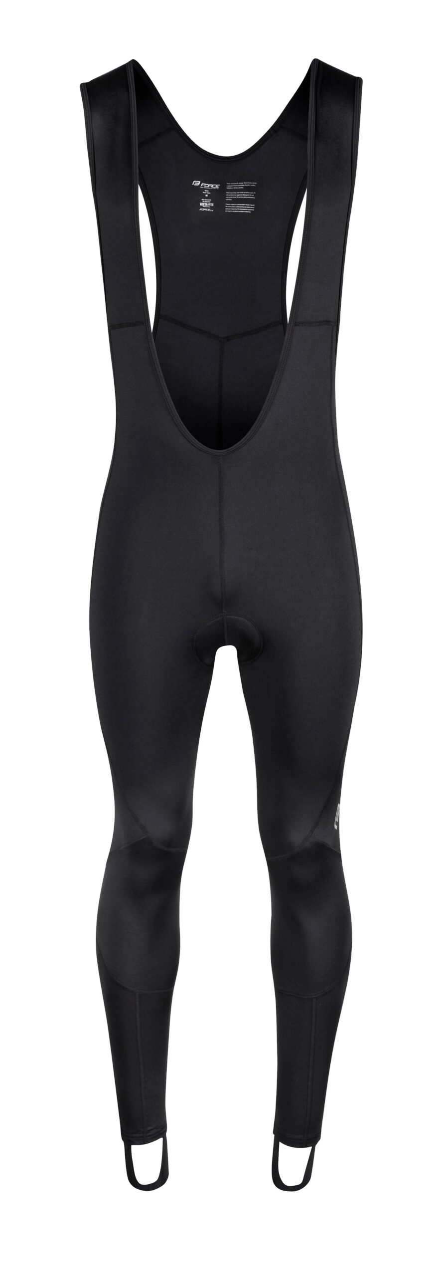 bibtights with under heel strap with comfortable anatomical paddouble material on knee parts