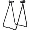 black bicycle stand for rear hub axle/ quickreleasers<br>stand width is adjusted by opening the stand<br>universal size - fits for bicycles from 20'' to 29''<br>suitable for bike shops - reduces the possibility of bike frame scratch<br>material: steel<br>packed in polybag