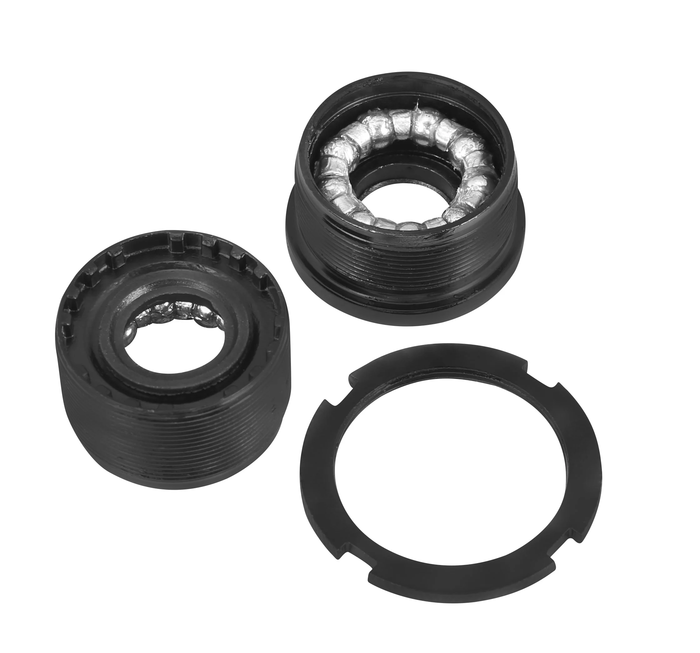 set of right and left B.B. cupswith inner puller nut including counter nut and 2 ball retainersmaterial: steel