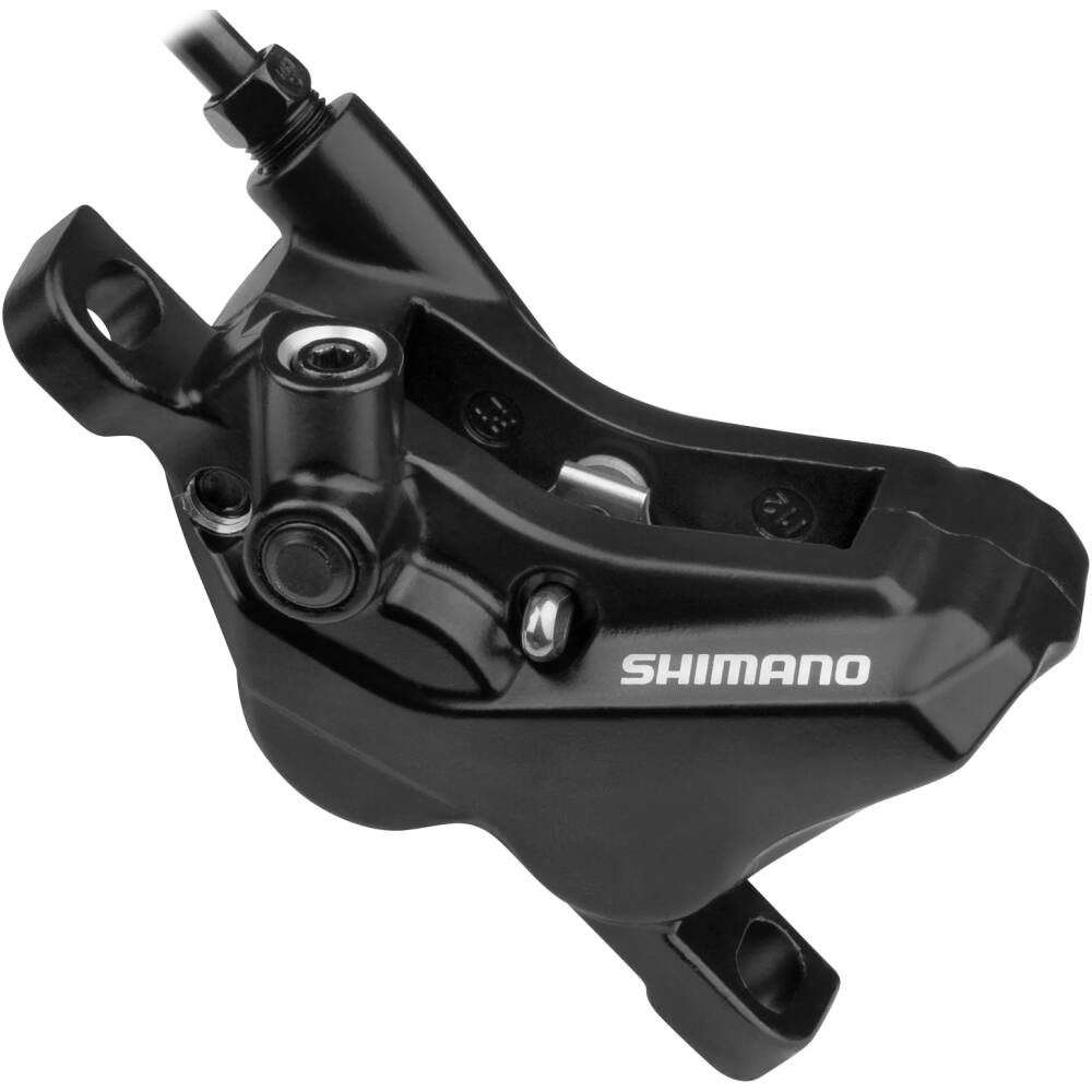 hydraulická kotoučová brzda / třmen BR-MT420<br>4  písty - výsoká učinost<br>uchycení POSTMOUNT - bez adaptéru<br>UNI přední/zadní - stačí dokoupit vhodný adaptér<br>polymerové destičky D03S resin <br>pro hadičku SMBH90SS<br>balené provedení v krabičce