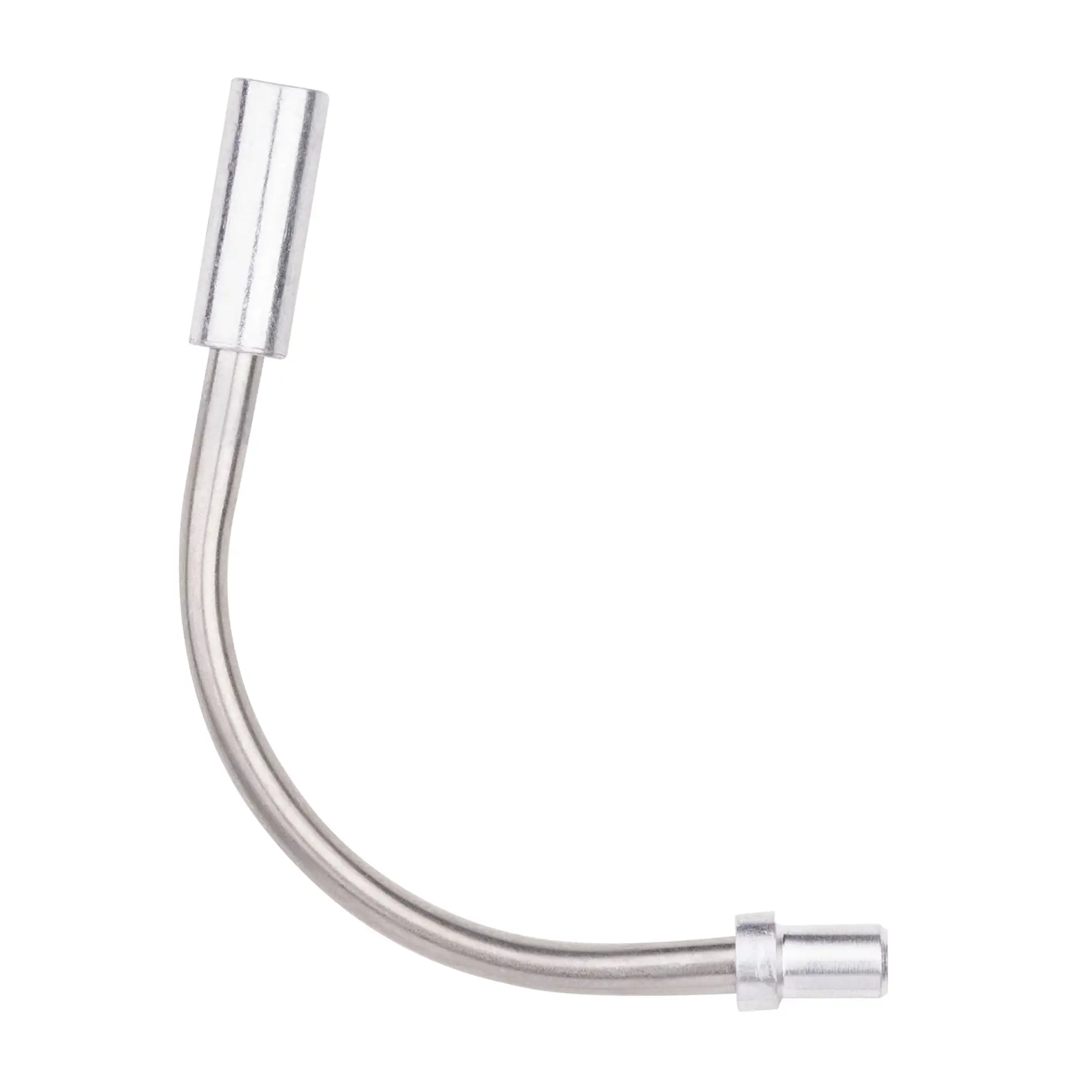 silver tubular cable guide for V-brake110° angle of the guidedoes NOT include rubber bootweight: 3