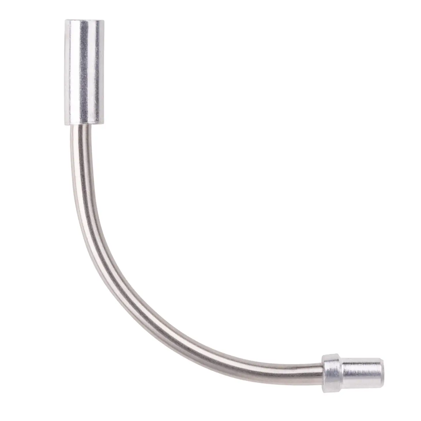 silver tubular cable guide for V-brake90° angle of the guidedoes NOT include rubber bootweight: 3
