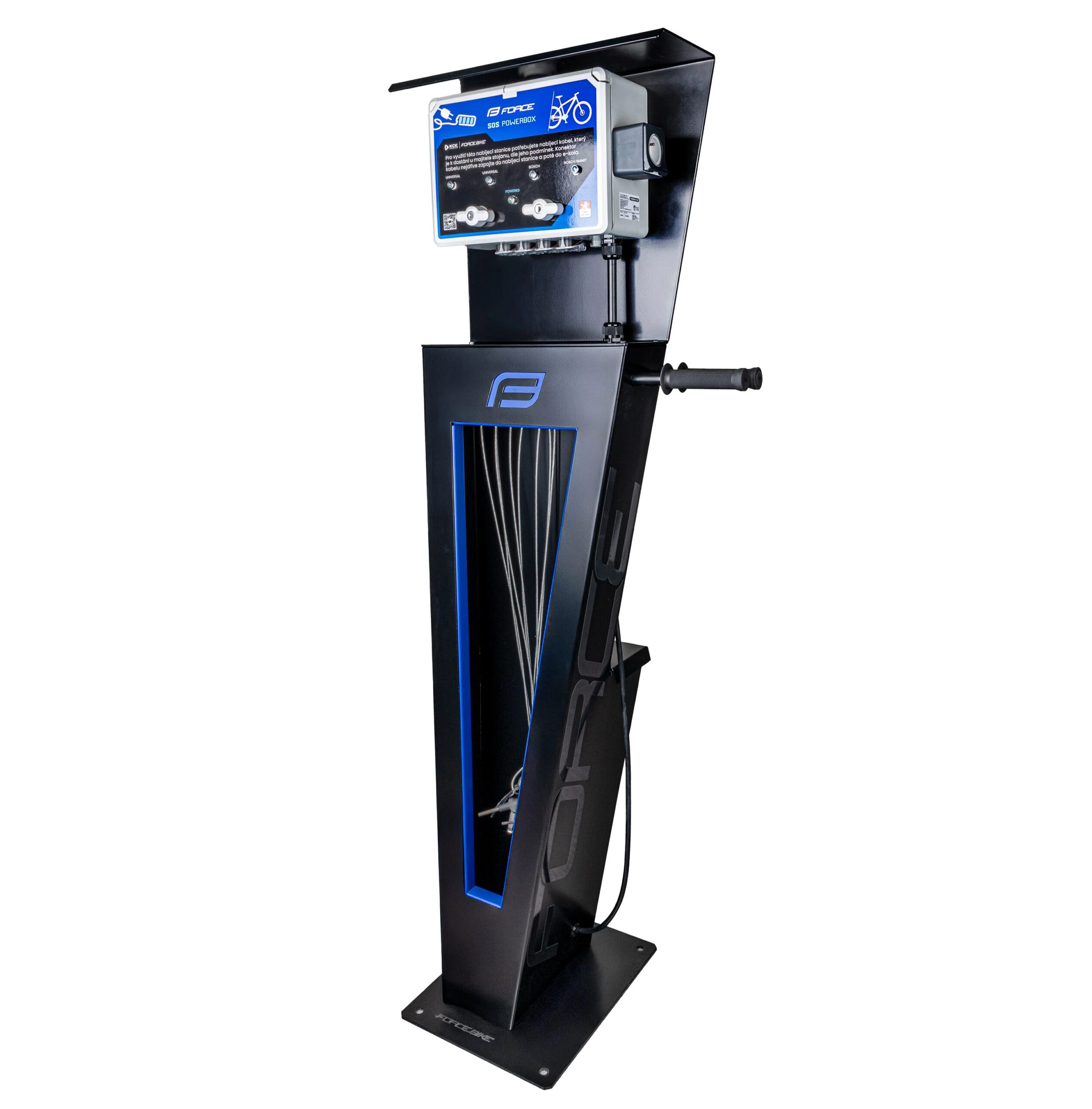 FORCE SOS E-BIKE charging standThe ideal solution for cyclists and the general public. Used for charging electric bikes and for basic maintenance of bicycles