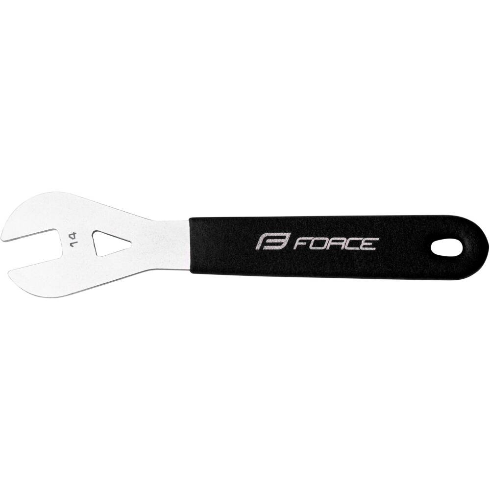 workshop cone wrench size 14<br>thickness of wrench: 2 mm<br>precise - laser cutted<br>rubberized handle grip with hanging hole<br>material: Cr-Mo steel <br>weight: 89 g