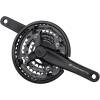 MTB crank set for 8/7/6 speed<br>steel chain rings 42/32/22t  replacable/riveted<br>repleacable black plastic chain guard<br>designed for square tapered bottom bracket<br>recommended bottom bracket length: 118 mm<br>chain line: 47
