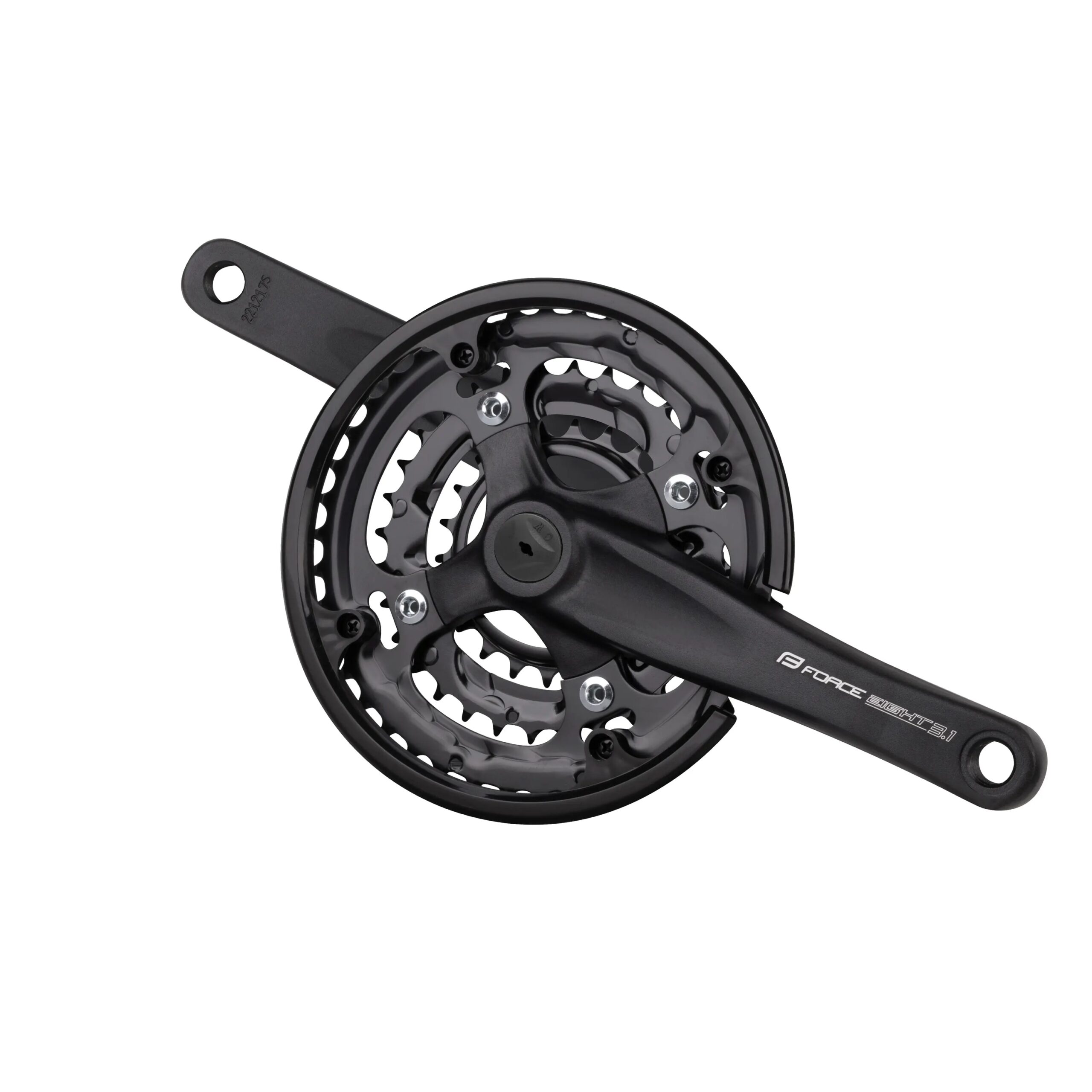 MTB crank set for 8/7/6 speedsteel chain rings 42/32/22t replacable/rivetedrepleacable black plastic chain guarddesigned for square tapered bottom bracketrecommended bottom bracket length: 118 mmchain line: 47