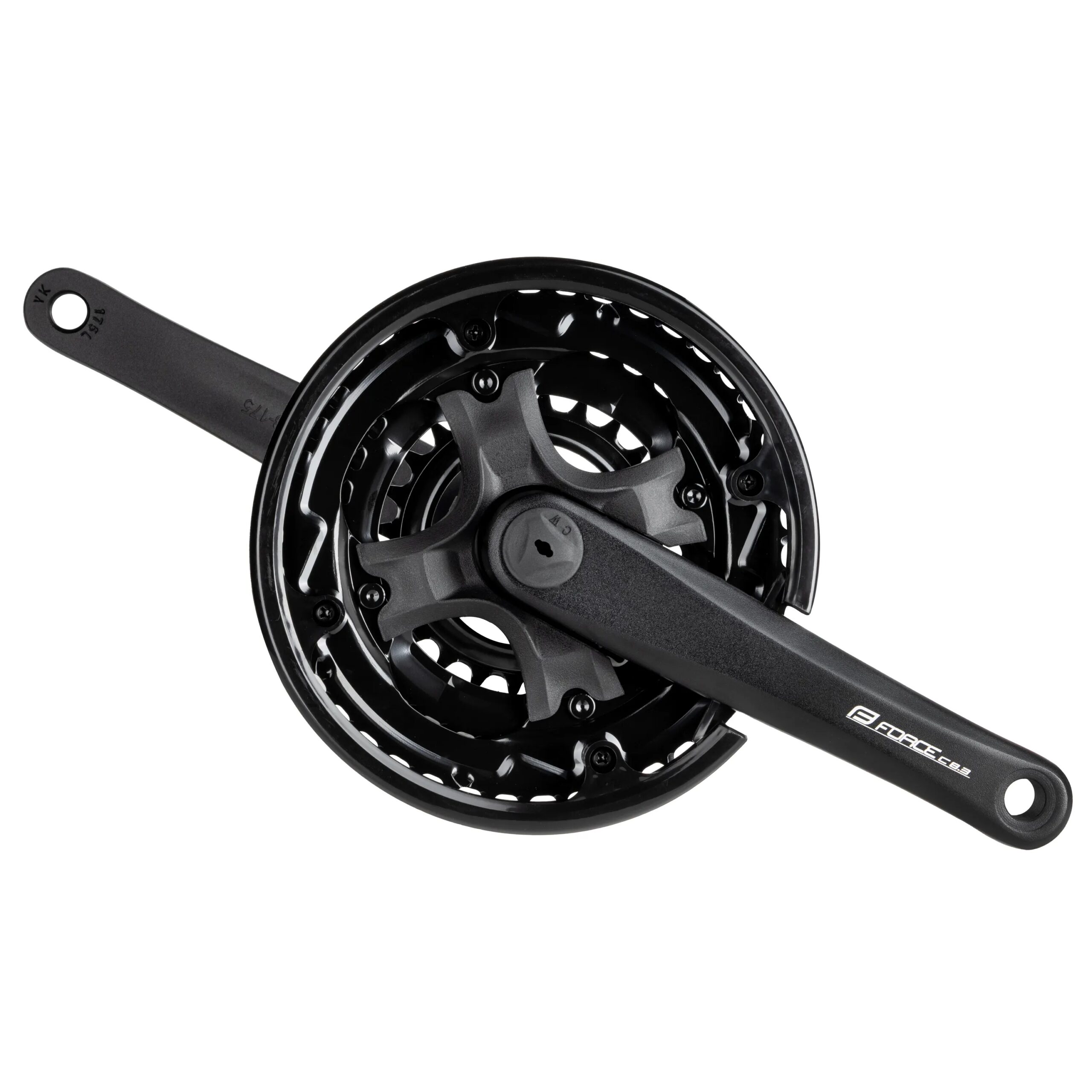 MTB crank set for 8/7/6 speed cassetteNON-replaceable black steel chainrings 42/34/24trepleacable black plastic chain guarddesigned for square tapered bottom bracketrecommended bottom bracket length: 120 mmchain line: 47