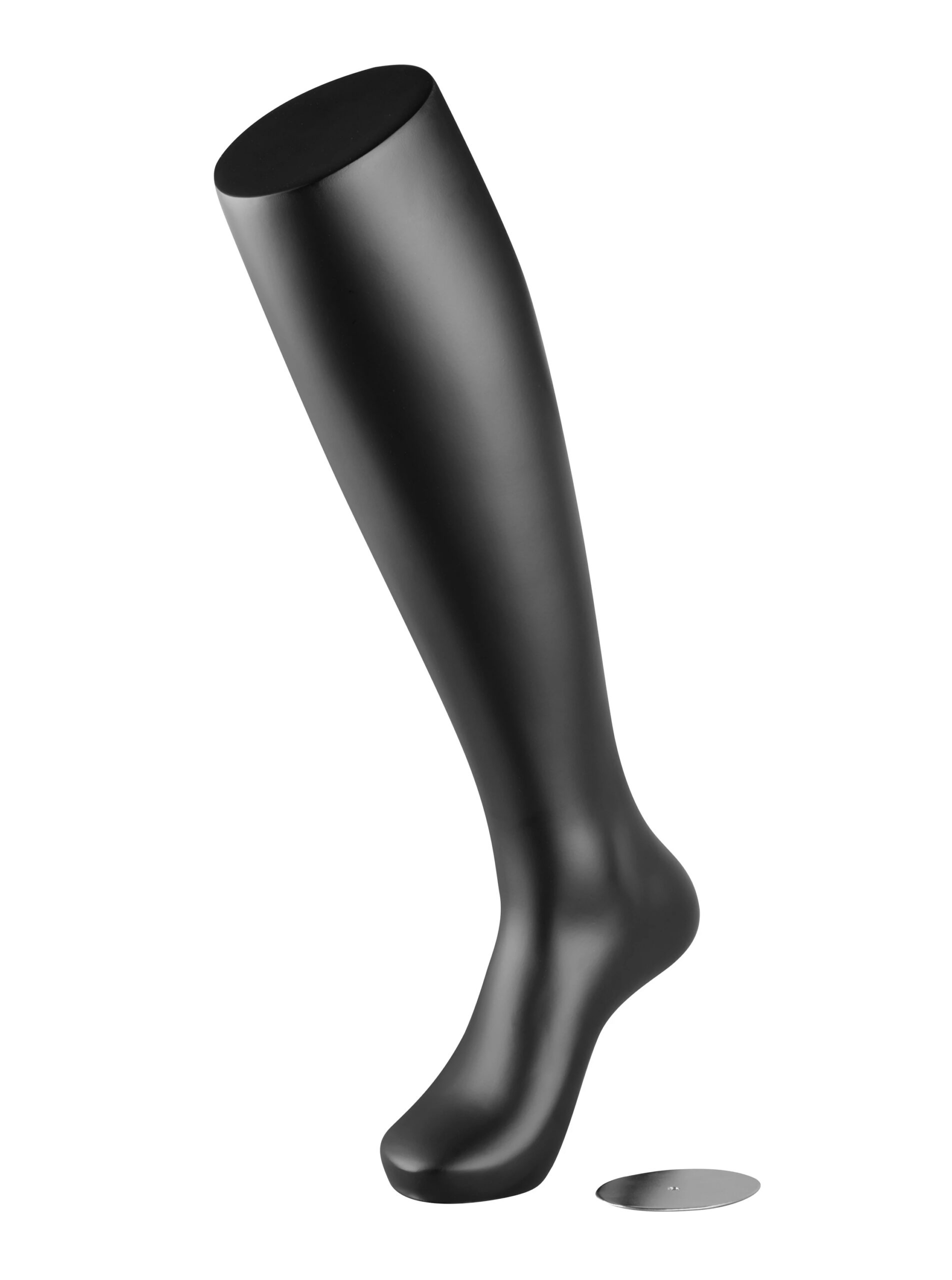 foot mannequin 58 cmblack mattremovable magnetic basematerial: glass fiberideal for display of Force high socks and calf sleeves size L-XLweight: 1 kg