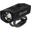 1x LED 300LM<br>3 functions: lighting high/standard + flashing<br>universal elastic silicone holder for handlebar 22