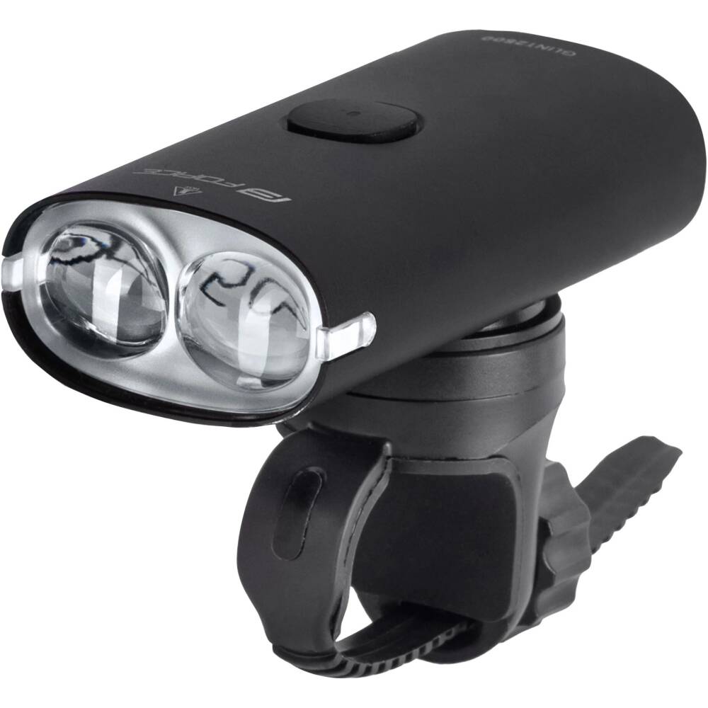 2x LUMINUS SST-20 + 17 COB LED 1600 LM<br>7 functions: 5 functions of lighting + 2 flashing mode<br>universal elastic plastice holder for handlebar 22
