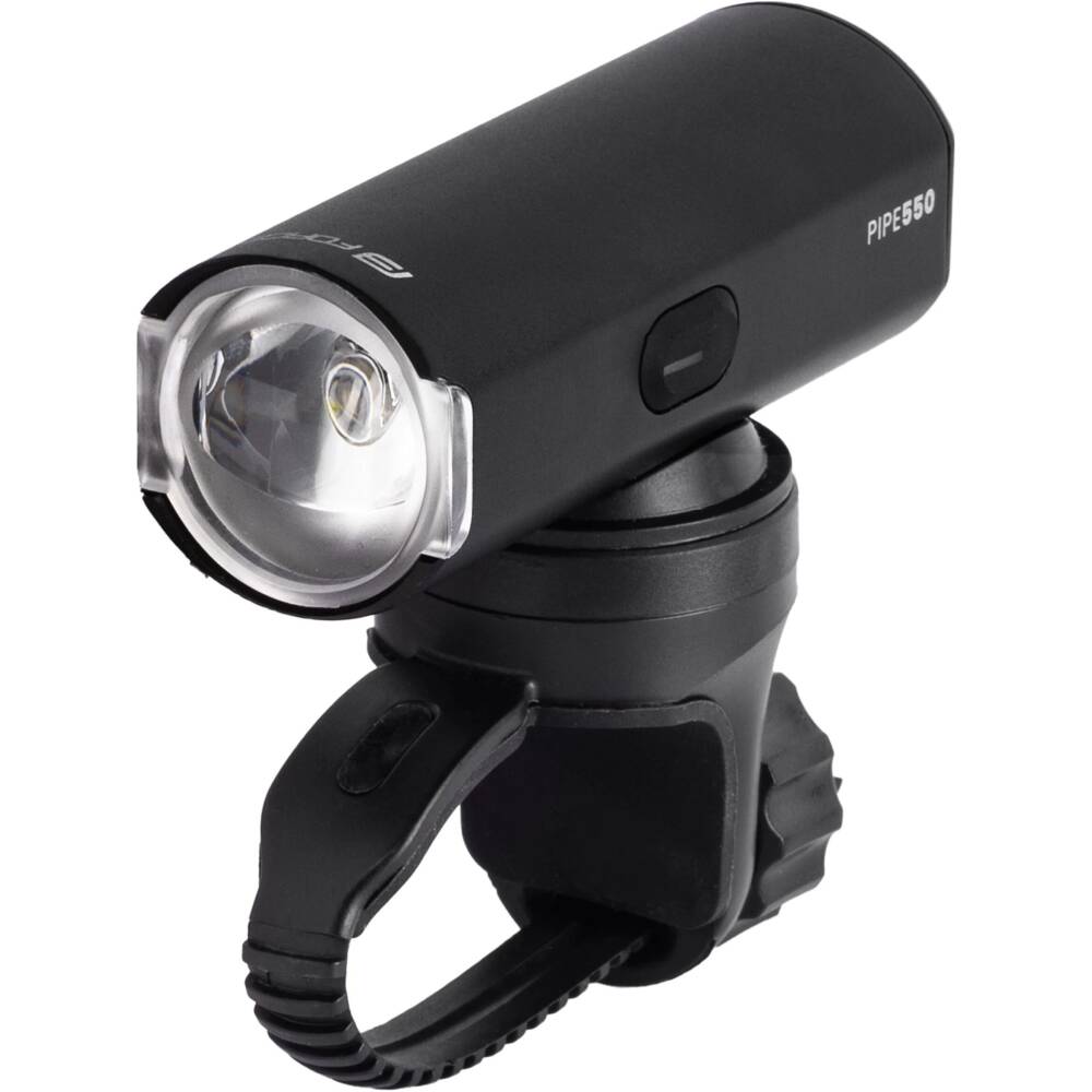 1x LUMINUS SST-20F 550 LM<br>5 functions: 4 functions of lighting + 1 flashing mode<br>universal elastic plastice holder for handlebar 22