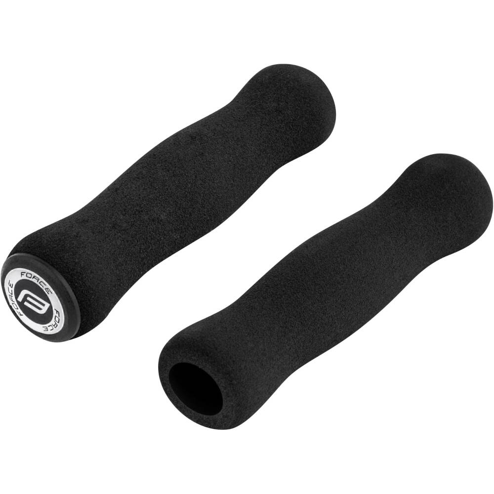 foam grips with FORCE plugs<br>rounded shape<br>inner diameter: 20 mm<br>length: 130 mm<br>weight of 1 pair: 35 g<br>packed on FORCE card