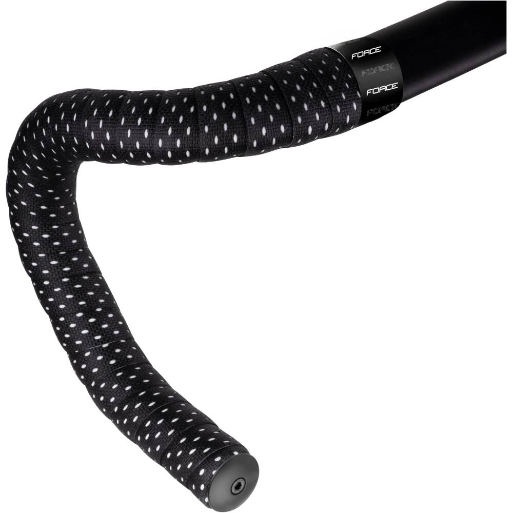 self-adhesive<br>improved metal studs<br>surface finish to support grip<br>with FORCE handlebar plugs and finishing tape<br>material: EVA 50%/PU 50%<br>dimensions: 2x rolls (length 1940 mm
